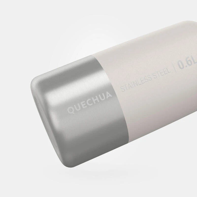 Quechua Gourde Inox 0,6L Avec Bouchon à Vis Pour La Randonnée - Blanc – Image 3