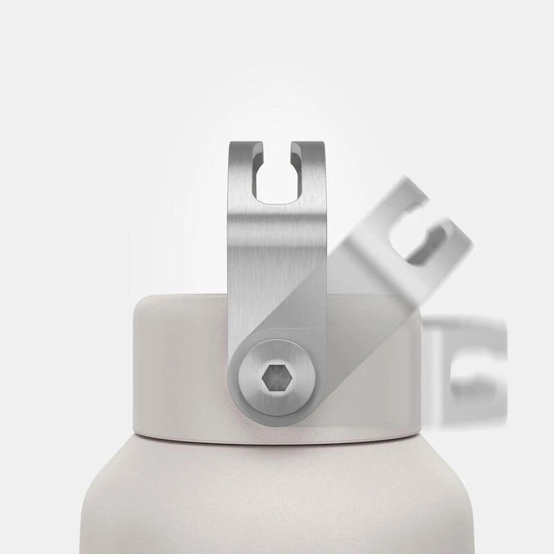 Quechua Gourde Inox 0,6L Avec Bouchon à Vis Pour La Randonnée - Blanc – Image 5