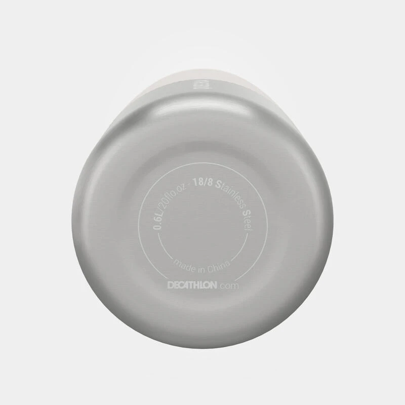 Quechua Gourde Inox 0,6L Avec Bouchon à Vis Pour La Randonnée - Blanc – Image 8