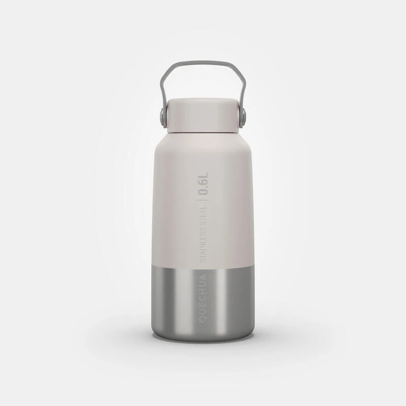 Quechua Gourde Inox 0,6L Avec Bouchon à Vis Pour La Randonnée - Blanc – Image 10