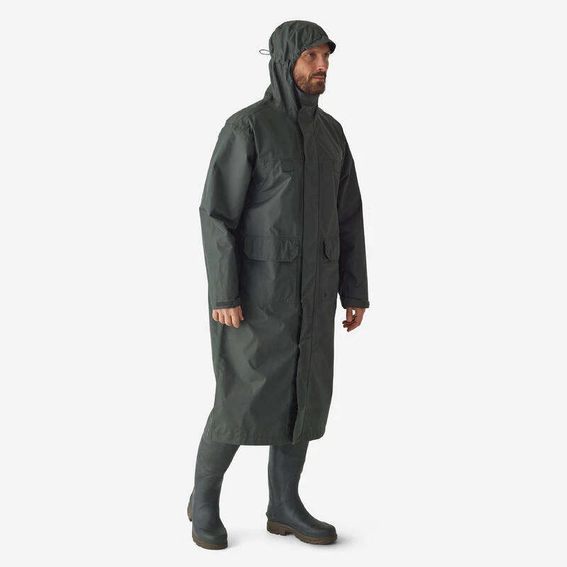 Manteau Long Chasse Imperméable 500 Vert – Image 2