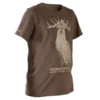 T-SHIRT Manches Courtes Chasse Coton Junior -100 LTD Cerf Marron