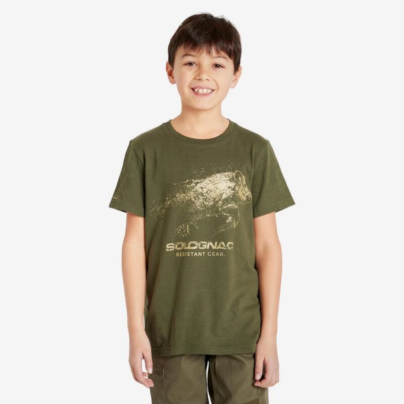 T-SHIRT Manches Courtes Junior 100 Sanglier Vert